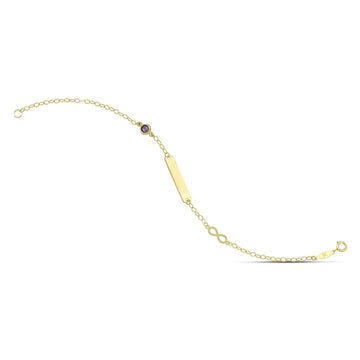 Χρυσή ταυτότητα Κ9 με μωβ πέτρα και άπειρο